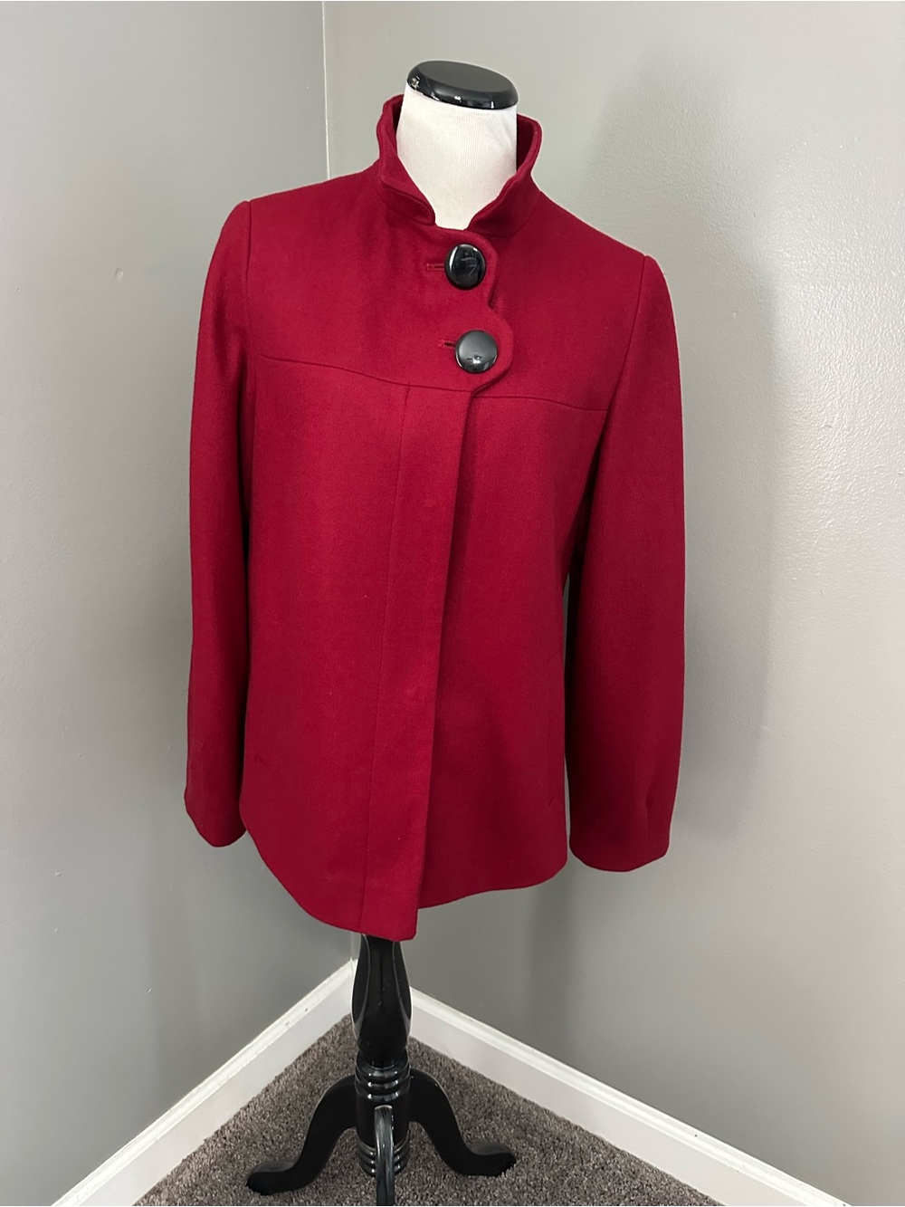 Collection by Gallery women’s medium wool blend cropped funnel neck jacket